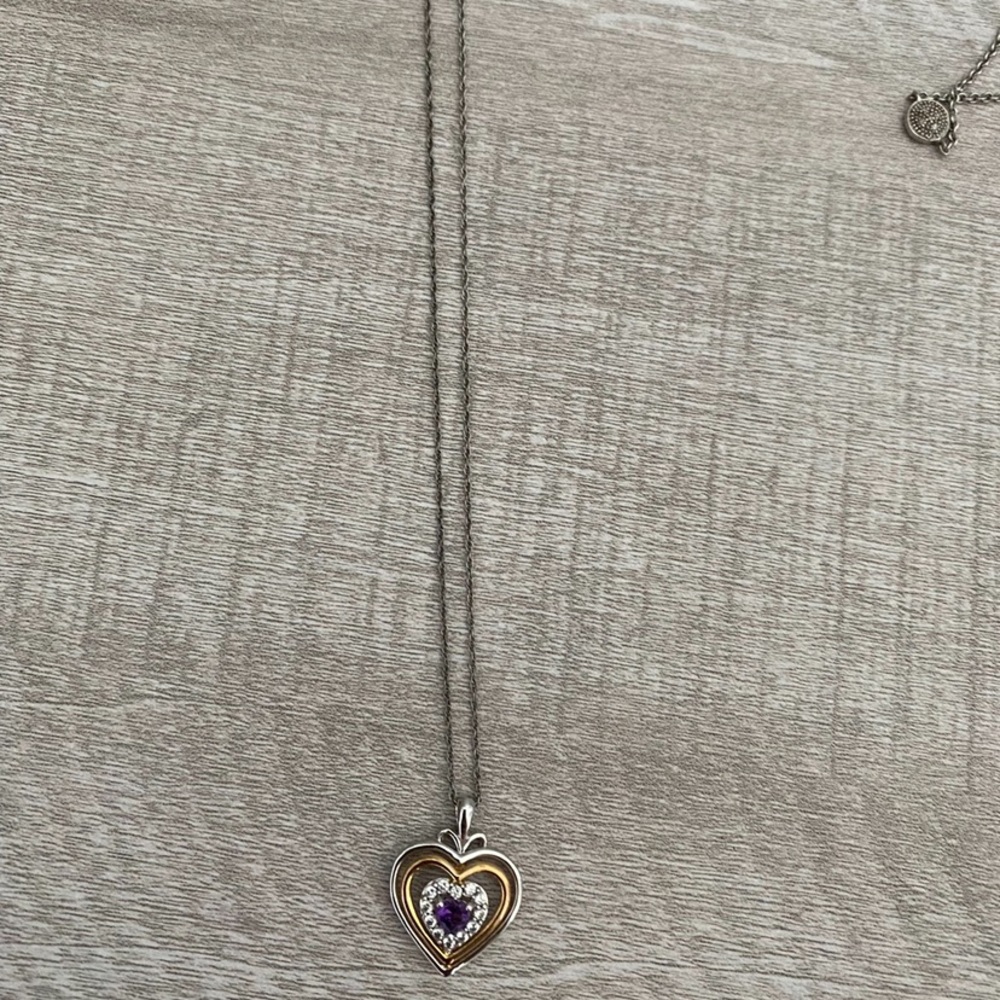 Sterling silver Amethyst heart necklace